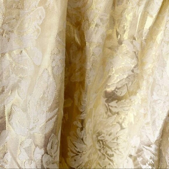 NEW Forever 21 Gold Floral Foil Strapless Mini Dress - Picture 3 of 7